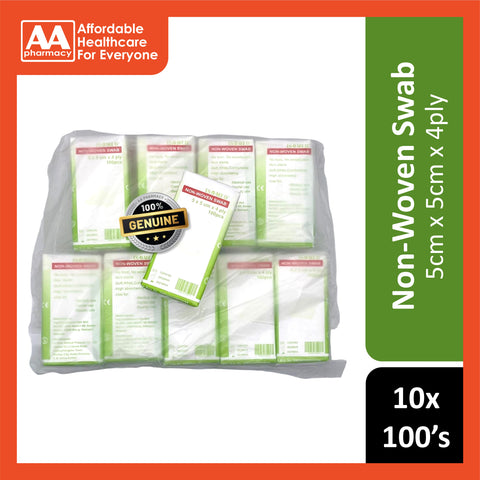 Non-woven Swab (5cm/7.5cm x 4ply) - 10x100's