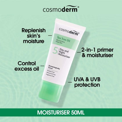 Cosmoderm Tea Tree Oil Day and Night Moisturizer 50mL