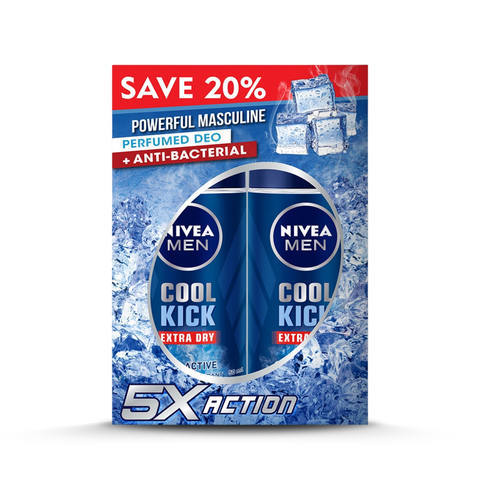 Nivea Men Roll-On Deodorant Cool Kick Twinpack (50mL X 2)