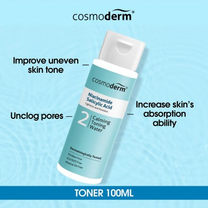 Cosmoderm Niacinamide + Salicylic Acid Calming Toning Water 100mL