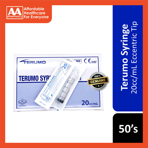 Terumo Syringe 20cc/mL 50's (Luer Lock/Eccentric Luer Slip)