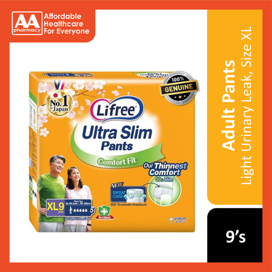 Lifree Ultra Slim Pants (Size XL, Waist 35-50 inches or 90-125cm) 9's [Light Urinary Leak]