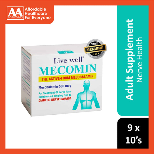 Live-Well Mecomin (Mecobalamin 500mcg) Tablet 60's