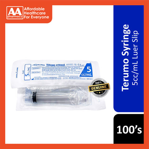 Terumo Syringe 5cc/mL 100's (Luer Lock/Luer Slip)