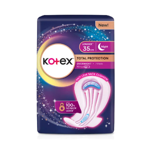 Kotex Pads (Total Protection Overnight, Wing, Longer 35cm) 7's [Night Use]