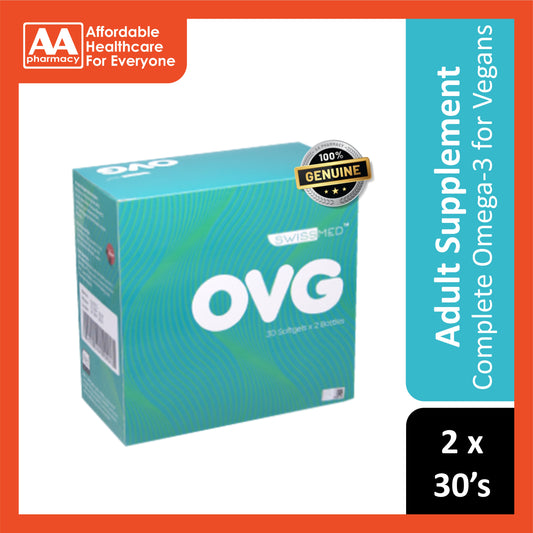 Swissmed OVG (Algae Oil TG Omega-3) Vegetable Softgel 2x30's