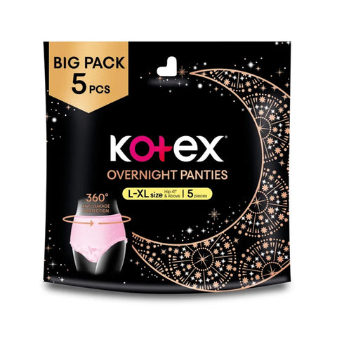 Kotex Overnight Panties (Size L-XL, Hip 41 inches and Above) 5's [Big Pack]