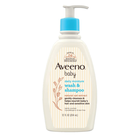 Aveeno Baby Daily Moisture Wash and Shampoo 354mL