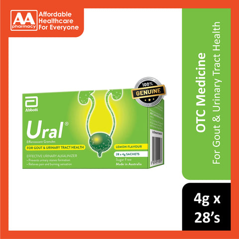 Ural Effervescent Granules Sachet 4gx28's (Effective Urinary Alkalinizer)