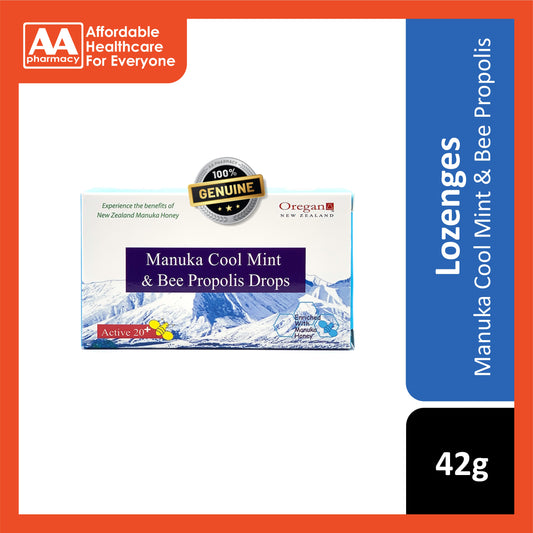 Oregan Active 20+ Manuka Cool Mint and Bee Propolis Drops 42g