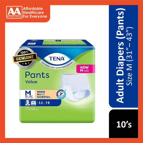 Tena Value Adult Pants Size M 10's (31”– 43”)