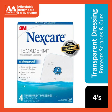 3M Nexcare Tegaderm Transparent Dressing [Waterproof] (10cm X 12cm) 4's