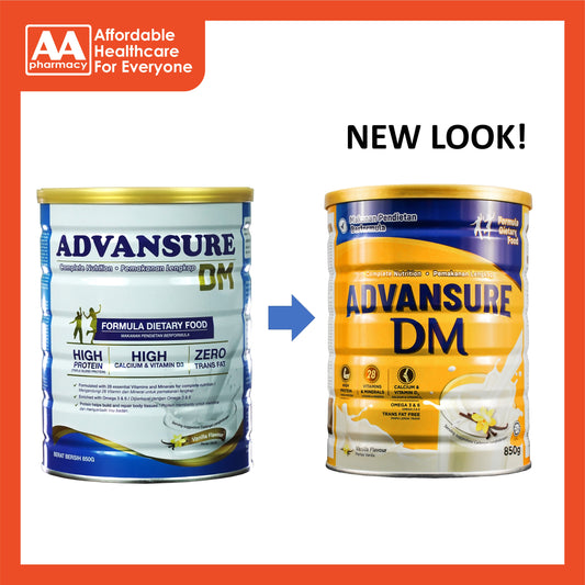 Advansure DM Vanilla Flavour 850g (Complete Nutrition)