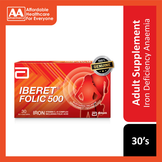 Iberet Folic 500 Film Coated Tablet 30's