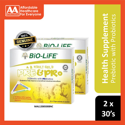 Bio-Life Ab Adult Gold Pre & Probiotics Sachet (2.5gx30'sx2)