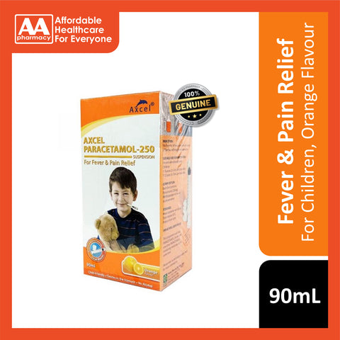 Axcel Paracetamol 250mg Suspension (Orange Flavour) 90mL