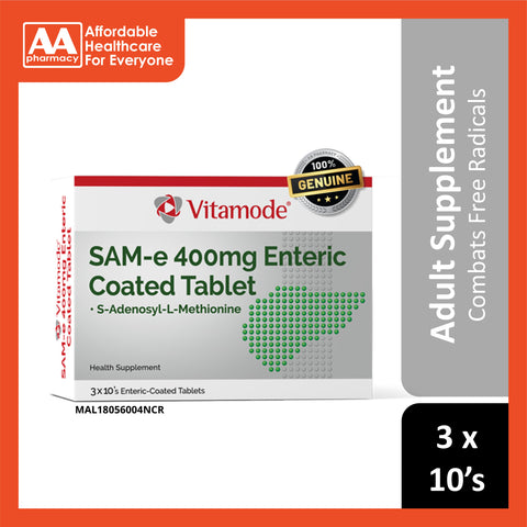 Vitamode SAM-e 400mg Enteric Coated Tablet 3x10's