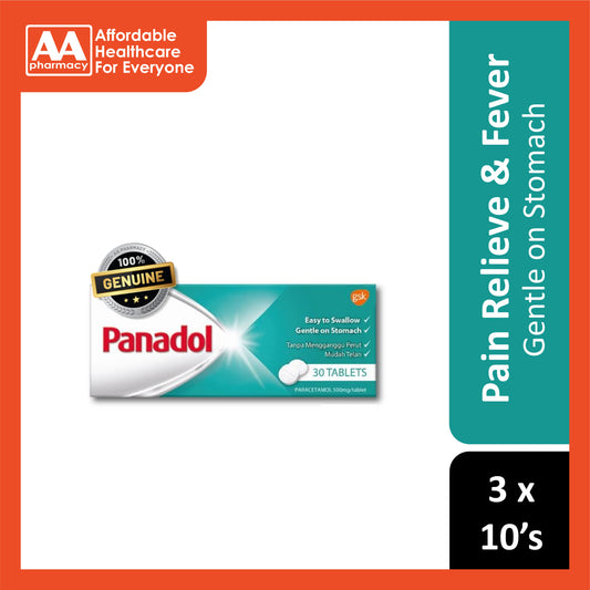 Panadol Regular 500mg Coated Tablet 3x10's