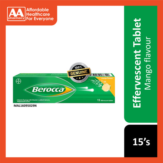 Berocca Effervescent Tablet 15's (Mango)