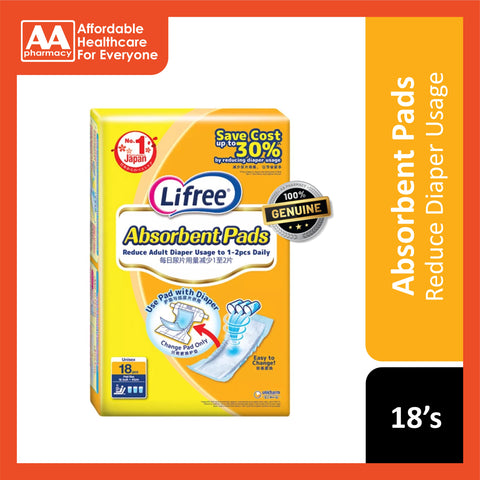 Lifree Absorbent Pads 18's (Reduce Diaper Usage)