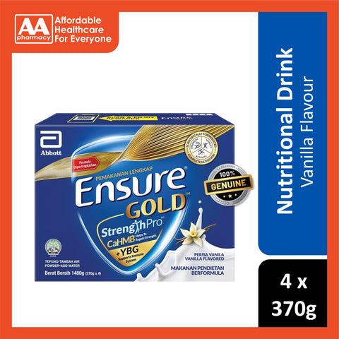 Abbott Ensure Gold StrengthPro Complete Nutrition Drink 4x370g (Vanilla Flavour)