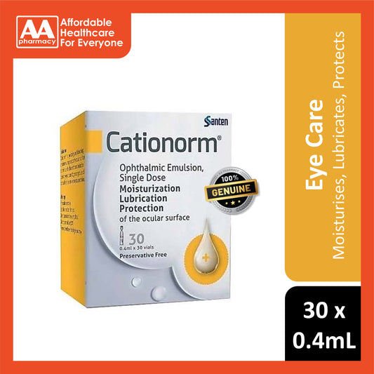 Cationorm Ophthalmic Emulsion 0.4mLx30's (Preservative Free)