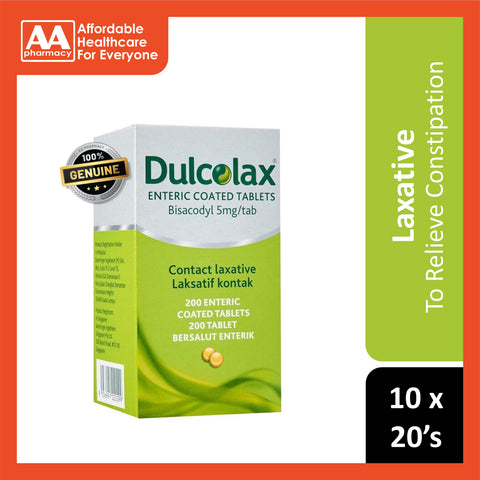 Dulcolax Bisacodyl 5mg Enteric Coated Tablet 200's (To Relieve Constipation)