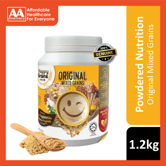 Happy Grains Original Mixed Grains (Mixed Instant Malt Cereal Powder with Coarse Rice Powder) 1.2kg