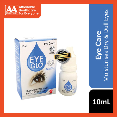 Eye Glo Moist Eye Drops 10mL (Moisturises Dry and Dull Eyes)