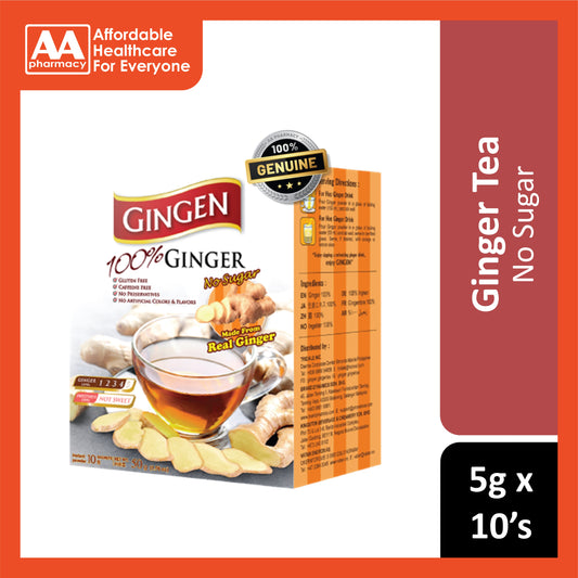 Gingen 100% Instant Ginger Tea (No Sugar) 5gx10's