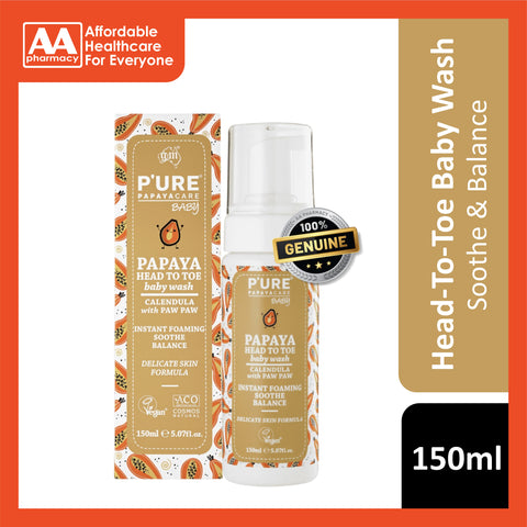 P'ure Papaya Care Baby Papaya Head To Toe Baby Wash 150ml