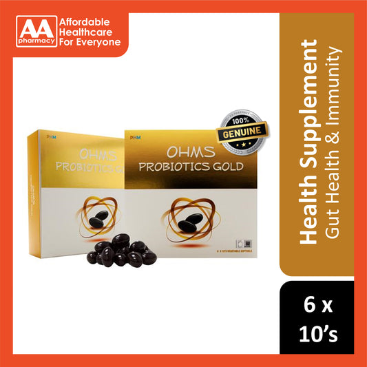 PHM OHMS Probiotics Gold Vegetable Softgel 6x10's