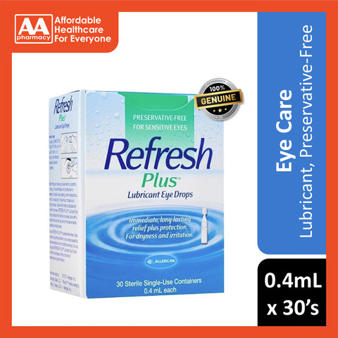 Refresh Plus Lubricating Eye Drops 0.4mLx30's (Preservative-Free)