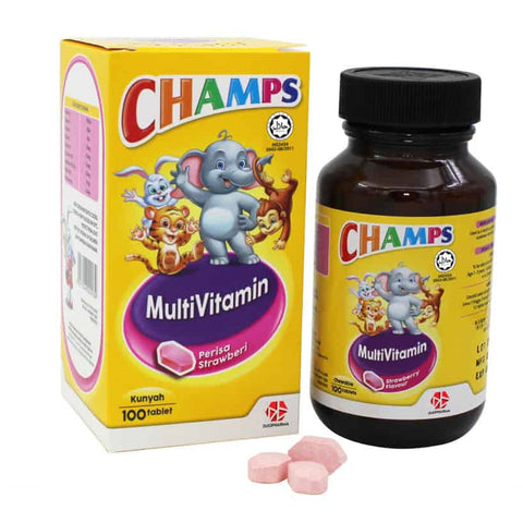 Champs Multivitamins Chewable Tablet 100's (Strawberry Flavour)