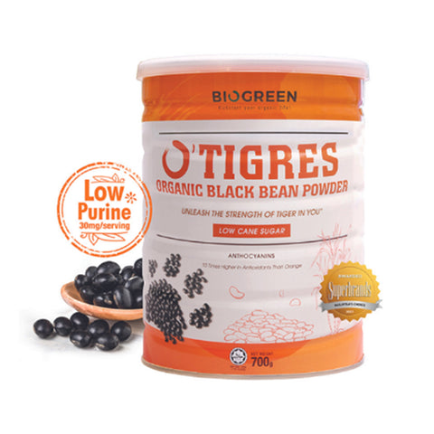 Biogreen O'Tigres Organic Black Bean Powder (Low Cane Sugar) 700g