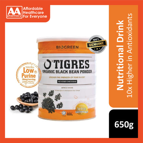 Biogreen O'Tigres Organic Black Bean Powder (No Added Cane Sugar) 650g