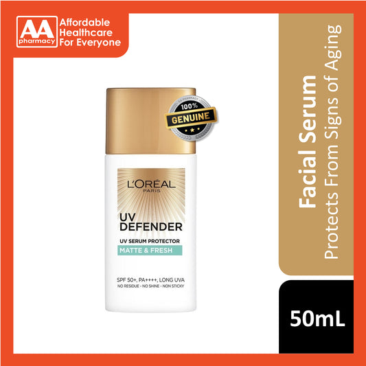 L'Oréal Paris UV Defender UV Serum Protector SPF 50+ PA++++ 50mL (Matte and Fresh with Airlicium™)