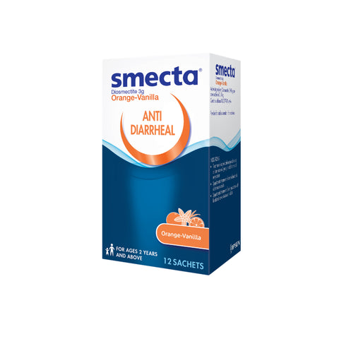 Smecta Anti-Diarrheal Orange-Vanilla Powder Sachet 3gx12's