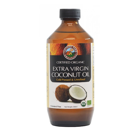 Country Farm Certified Organic Extra Virgin Coconut Oil 500mL (Cold Pressed and Unrefined)