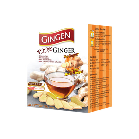 Gingen 100% Instant Ginger Tea (No Sugar) 5gx10's