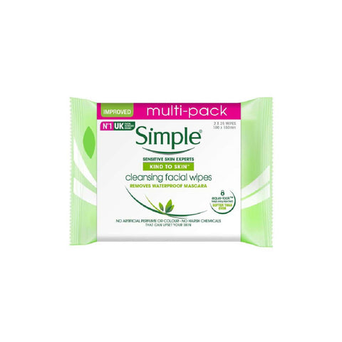 Simple Cleansing Facial Wipes 2x25's [Twin Pack]