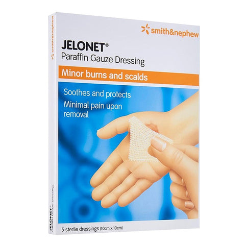 Smith and Nephew Jelonet Paraffin Gauze Dressing 10cmx10cm 5's