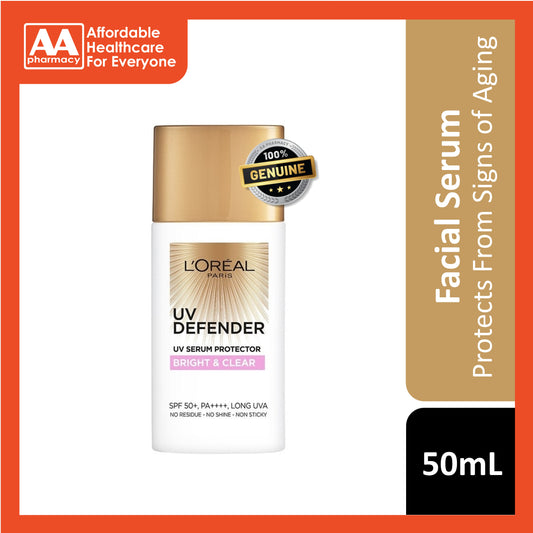 L'Oréal Paris UV Defender UV Serum Protector SPF 50+ PA++++ 50mL (Bright and Clear with Niacinamide)