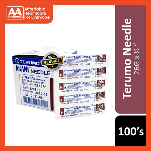 Terumo Agani Needle 100's (18G/19G/21G/23G/25G/26G/27G/30G)