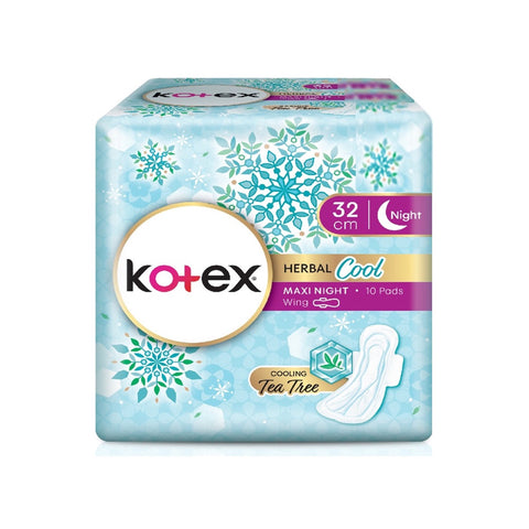 Kotex Pads (Herbal Cool Maxi Night, Wing, 32cm) 10's [Night Use]