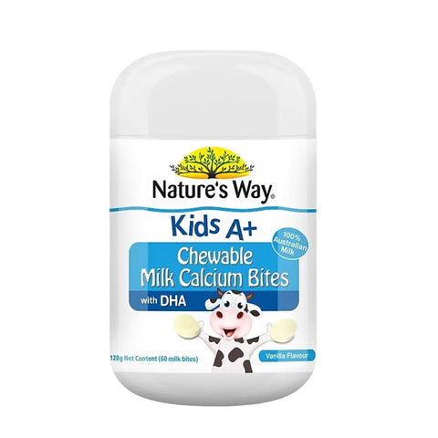 Nature’s Way Kids A+ Chewable Milk Calcium Bites with DHA 60's