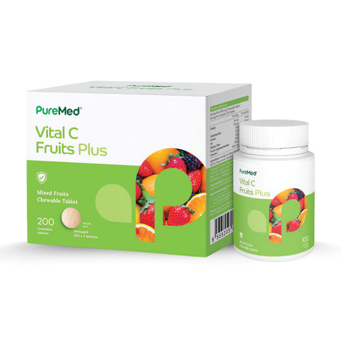 PureMed Vital C Fruits Plus Chewable Tablet 2x100's