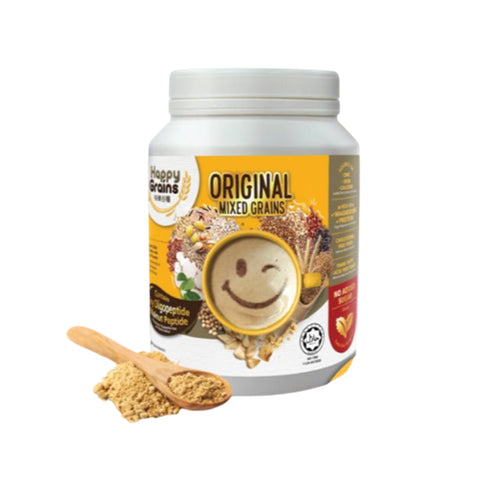 Happy Grains Original Mixed Grains (Mixed Instant Malt Cereal Powder with Coarse Rice Powder) 1.2kg