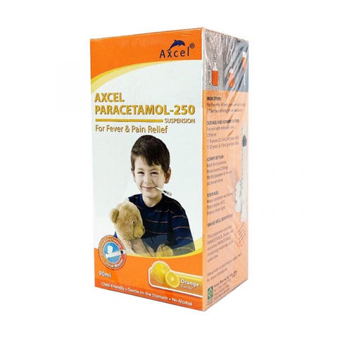 Axcel Paracetamol 250mg Suspension (Orange Flavour) 90mL