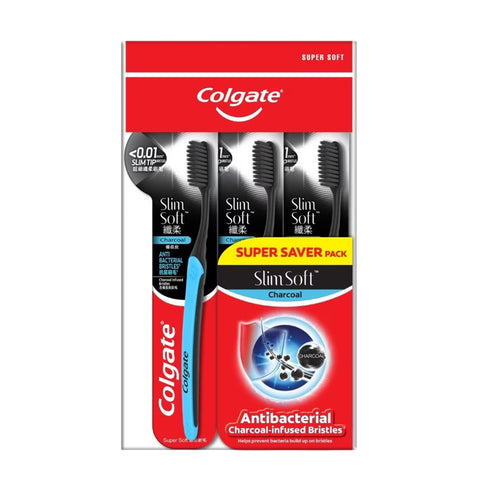 Colgate Slim Soft Charcoal Bristles - Ultra Soft 3's